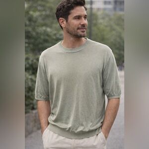 Raffi Silk-Blend Men’s Short Sleeve Knit